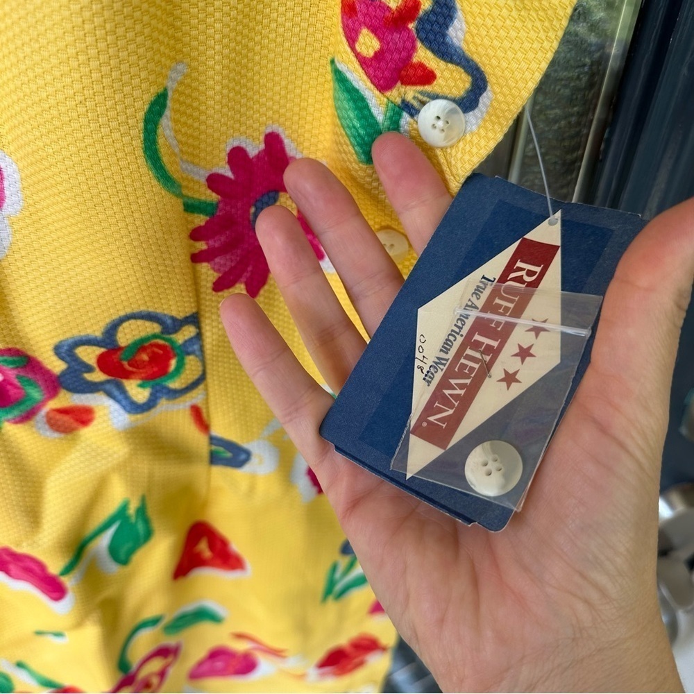 Vintage ruff hewn nwt size 6 yellow floral dress sleeveless fitted cottagecore - Picture 4 of 7